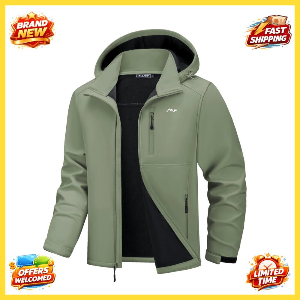 Men's Softshell Jacket Waterproof Lightweight Fle… - image 1